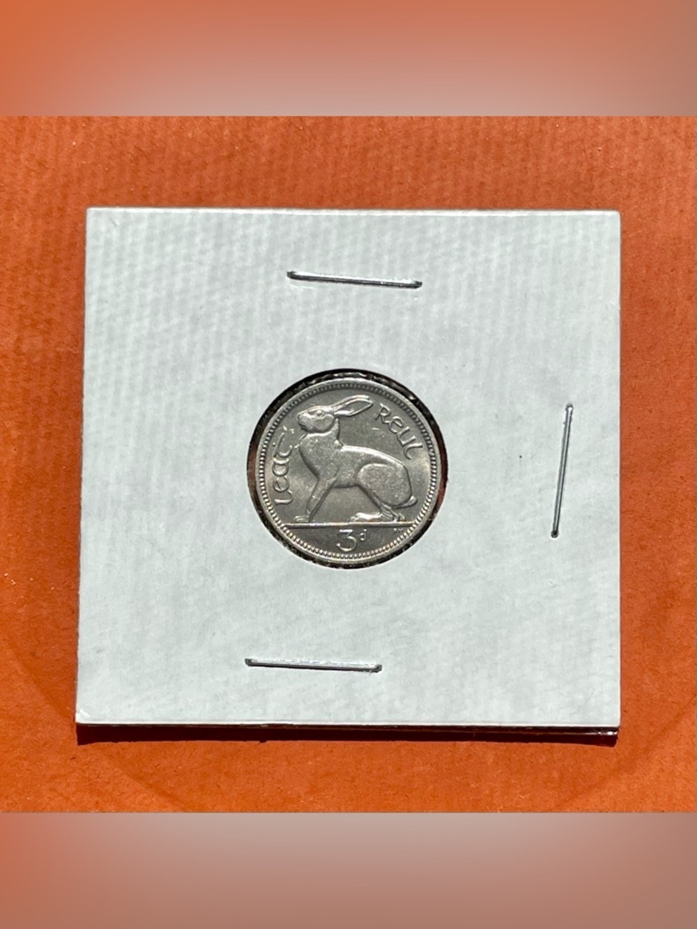 Eire 1968 Ireland 3 Pence Coin Three Pingine Leat Reul Irish Hare Lucky Rabbit